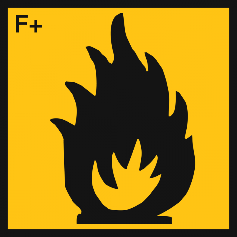 extrêmement inflammable 15x15cm Sticker autocollant