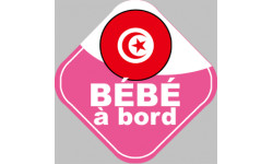 bébé à bord Tunisienne - 15x15cm - Sticker/autocollant