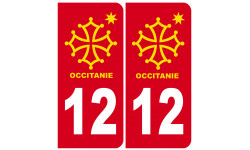 immatriculation 12 Occitanie - Sticker/autocollant