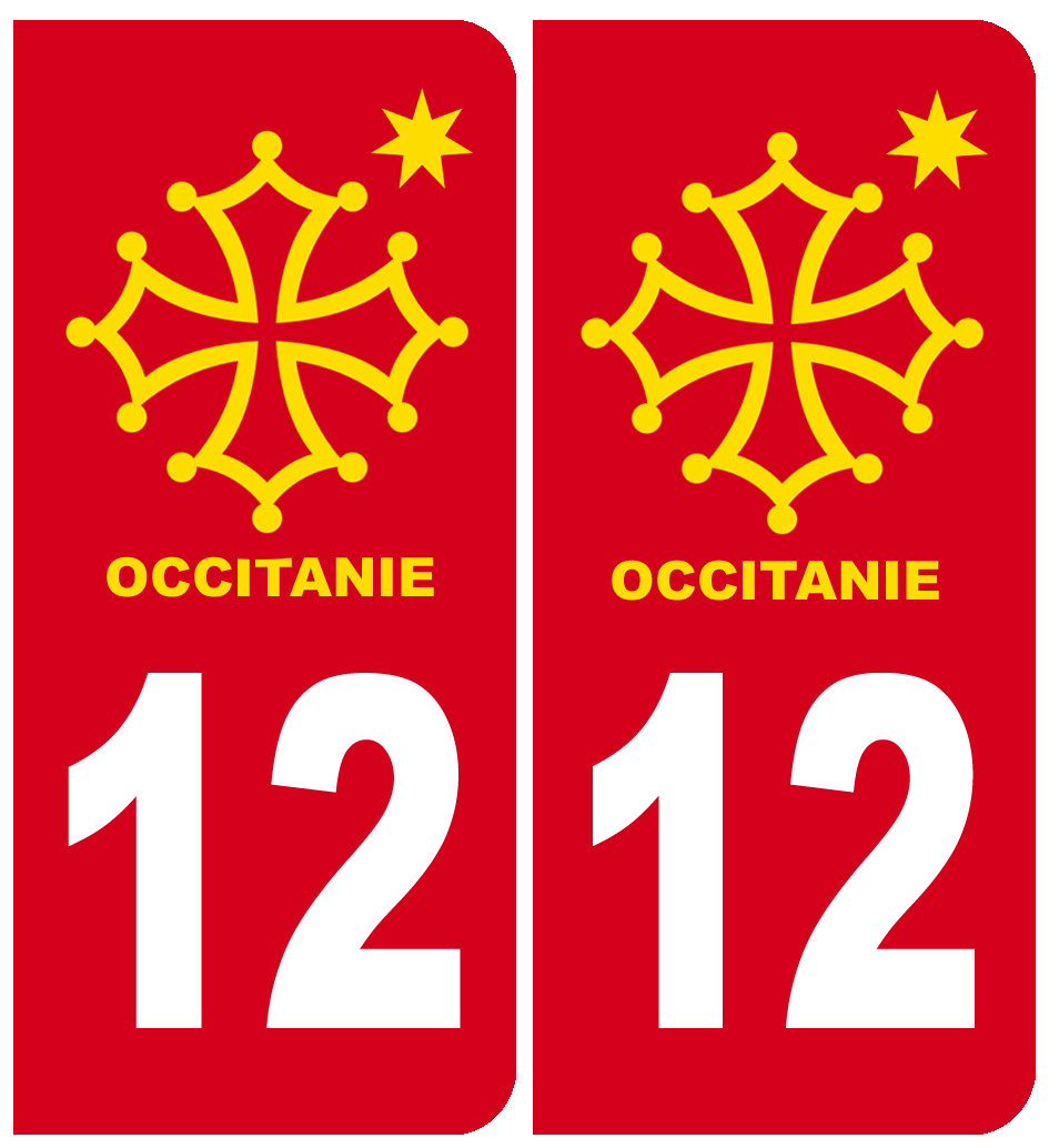 immatriculation 12 Occitanie - Sticker/autocollant