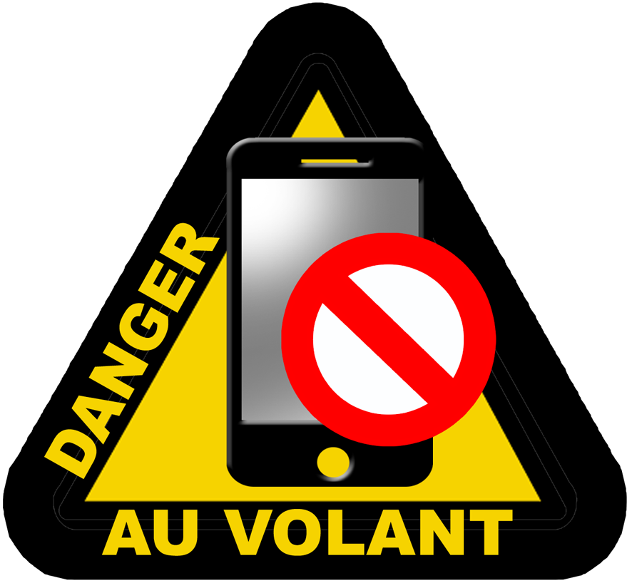 smartphone danger au volant - 15x14cm - Sticker/autocollant