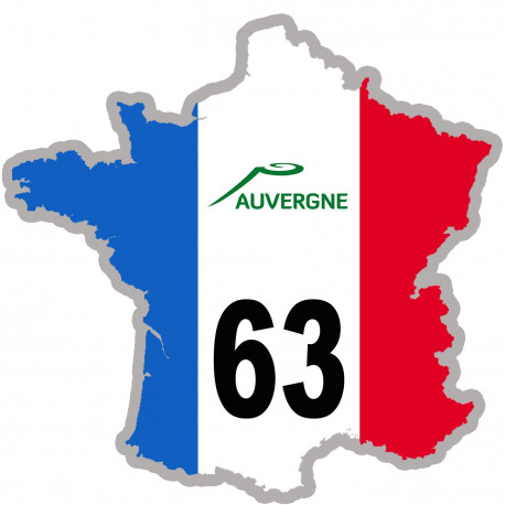 63 France Auvergne - 10x10cm - Sticker/autocollant