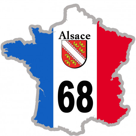 68 France Alsace - 10x10cm - Sticker/autocollant