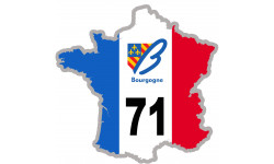 FRANCE 71 Bourgogne - 10x10cm - Sticker/autocollant