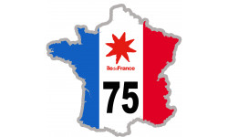 FRANCE 75 Ile de France - 10x10cm - Sticker/autocollant