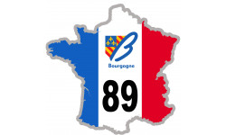 FRANCE 89 Bourgogne - 10x10cm - Sticker/autocollant