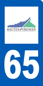 immatriculation motard 65 Hautes-Pyrénées - Sticker/autocollant