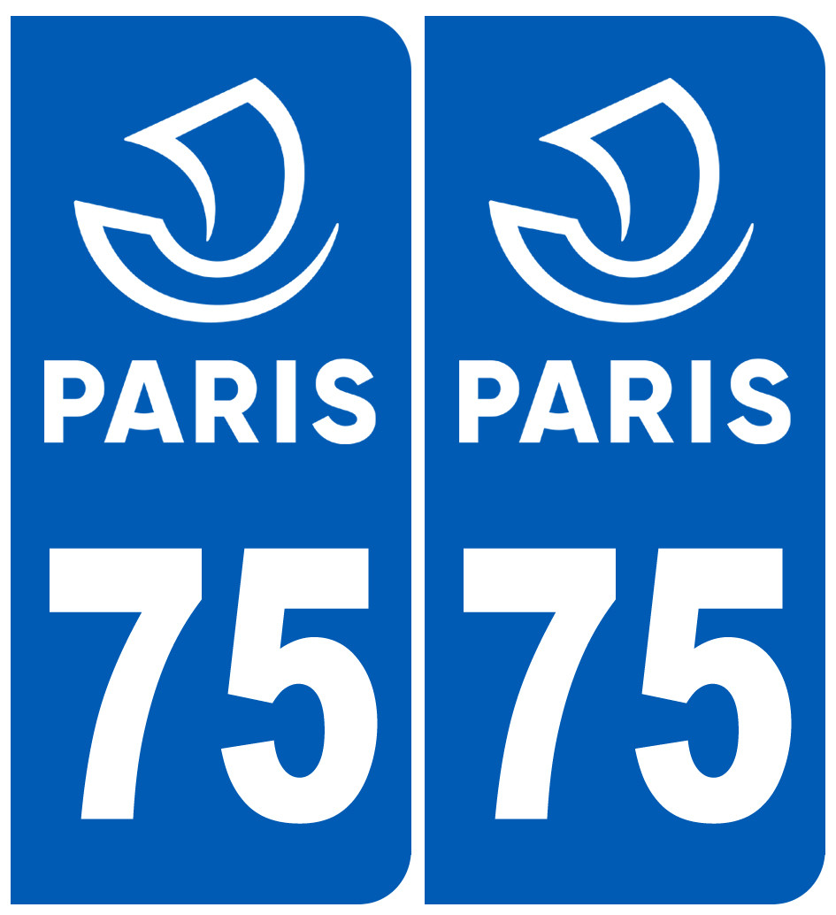 immatriculation 75 Paris - Sticker/autocollant