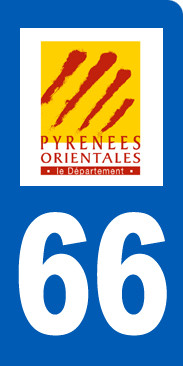 immatriculation motard 66 Pyrénées-Orientales - Sticker/autocollant