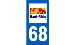 immatriculation motard 68 Haut-Rhin - Sticker/autocollant