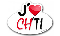 J'aime Ch'ti (15x11cm) - Sticker/autocollant