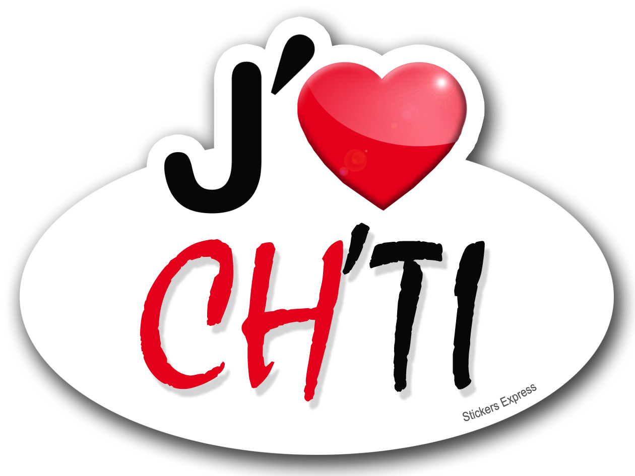 J'aime Ch'ti (15x11cm) - Sticker/autocollant