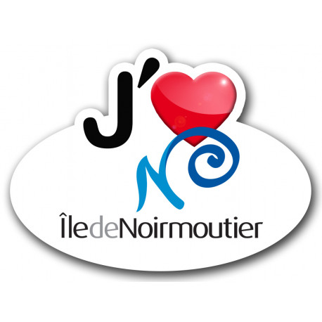 j'aime l'Ile de Noirmoutier - 15x11cm - Sticker/autocollant