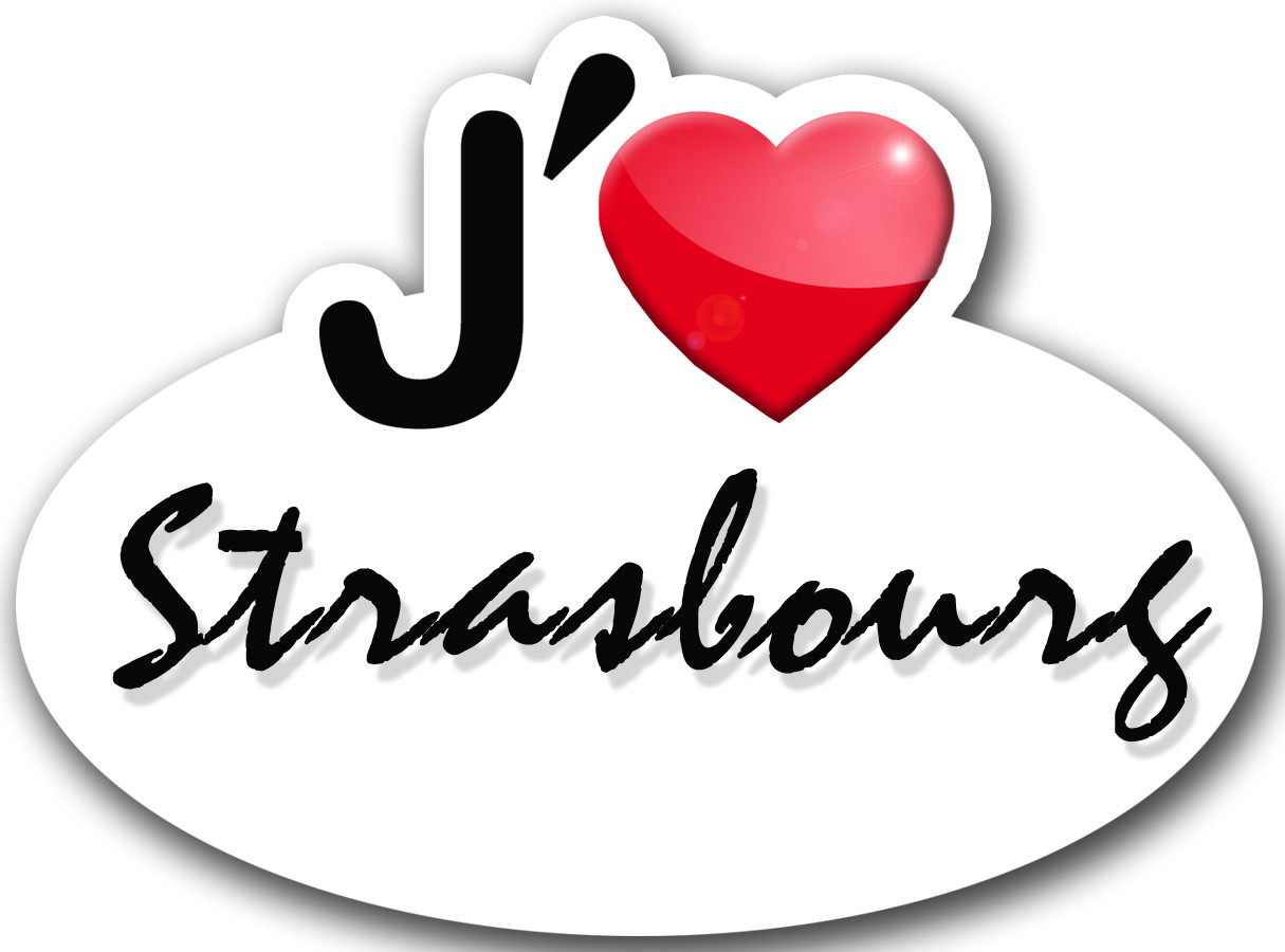 j'aime Strasbourg - 15x11cm - Sticker/autocollant