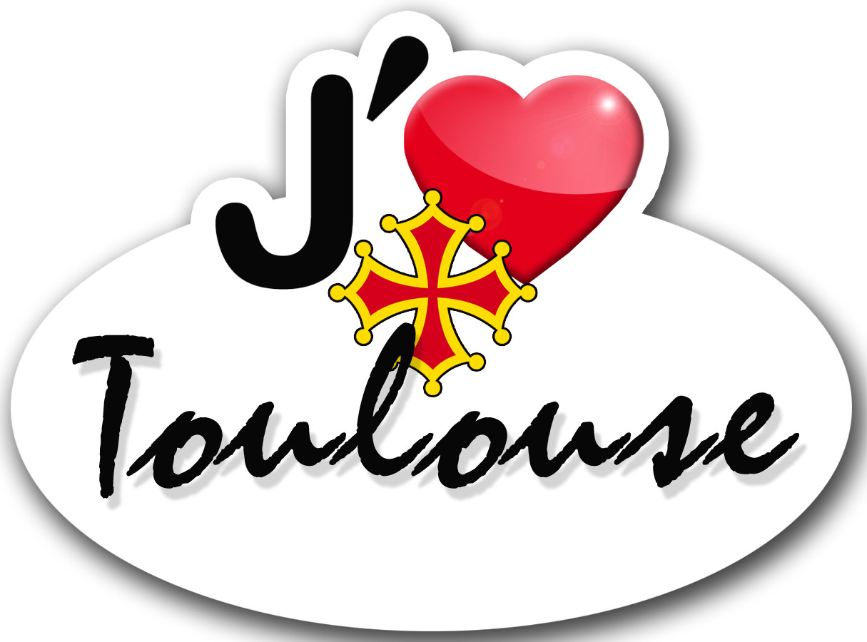 j'aime Toulouse - 15x11cm - Sticker/autocollant