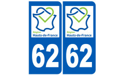 immatriculation 62 Hauts-de-France - Sticker/autocollant