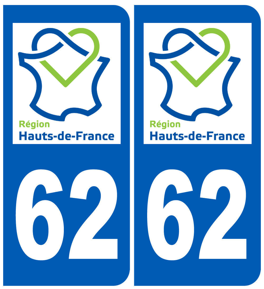 immatriculation 62 Hauts-de-France - Sticker/autocollant