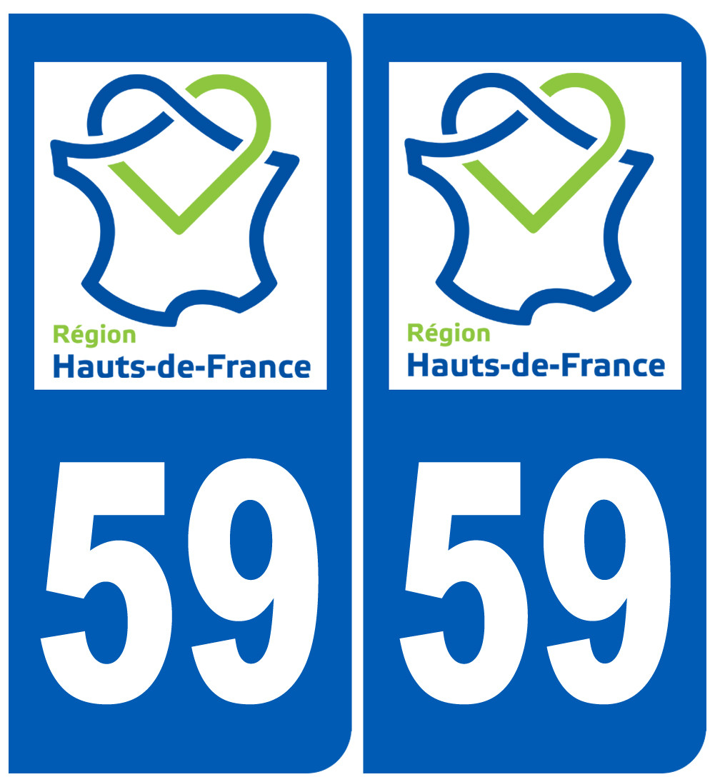 immatriculation 59 le Nord région Hauts-de-France - Sticker/autocollant