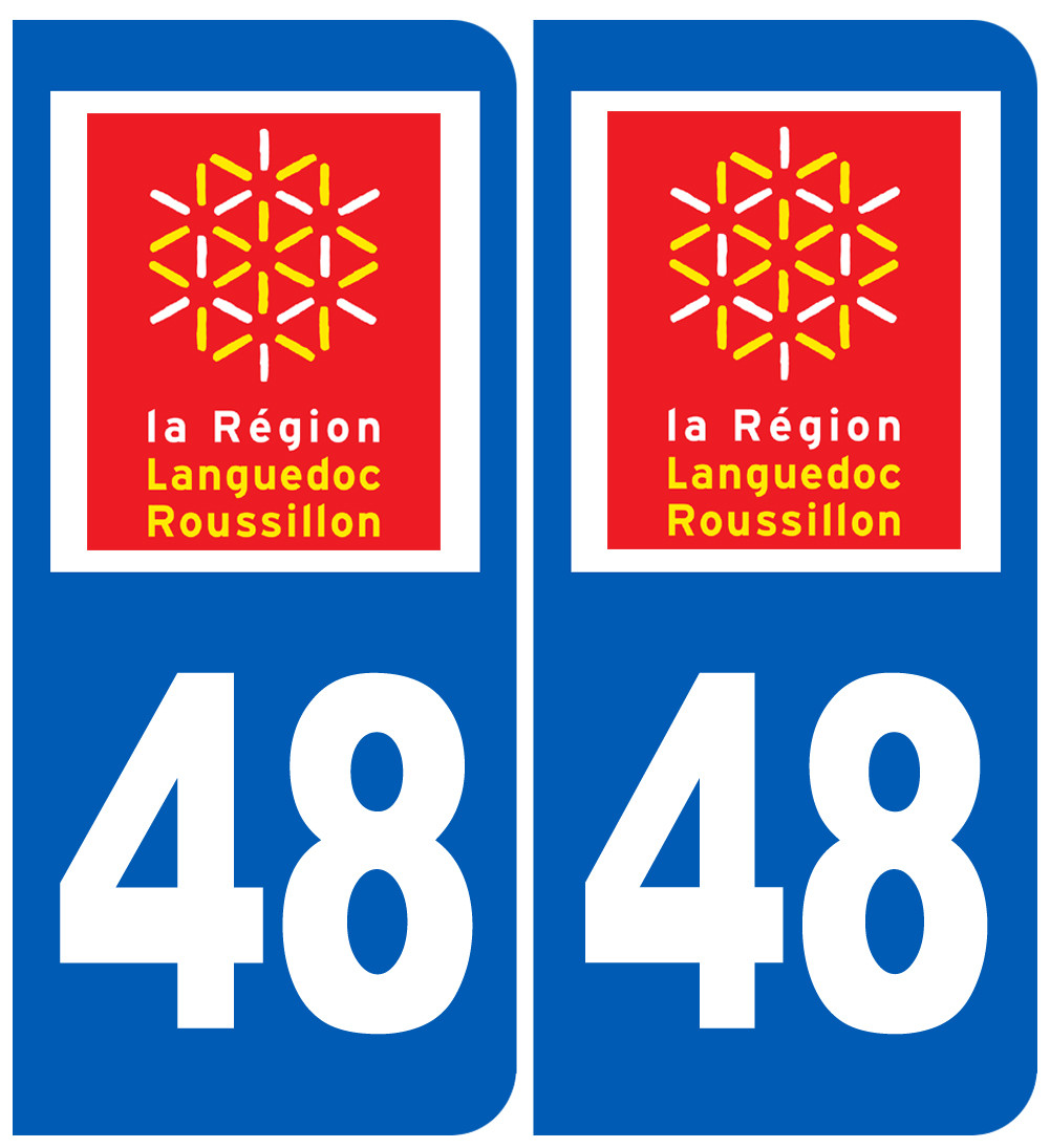 immatriculation 48 (région) - Sticker/autocollant