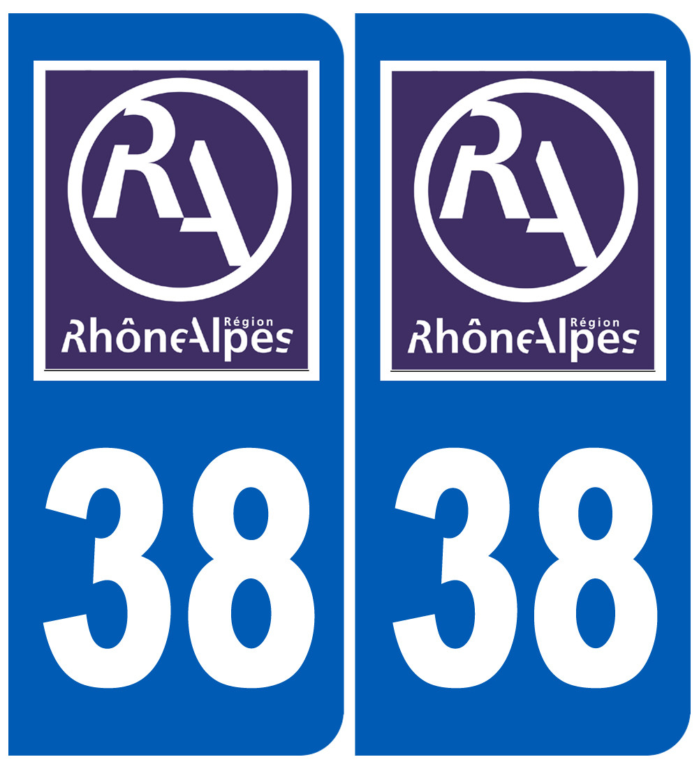 immatriculation 38 région - Sticker/autocollant