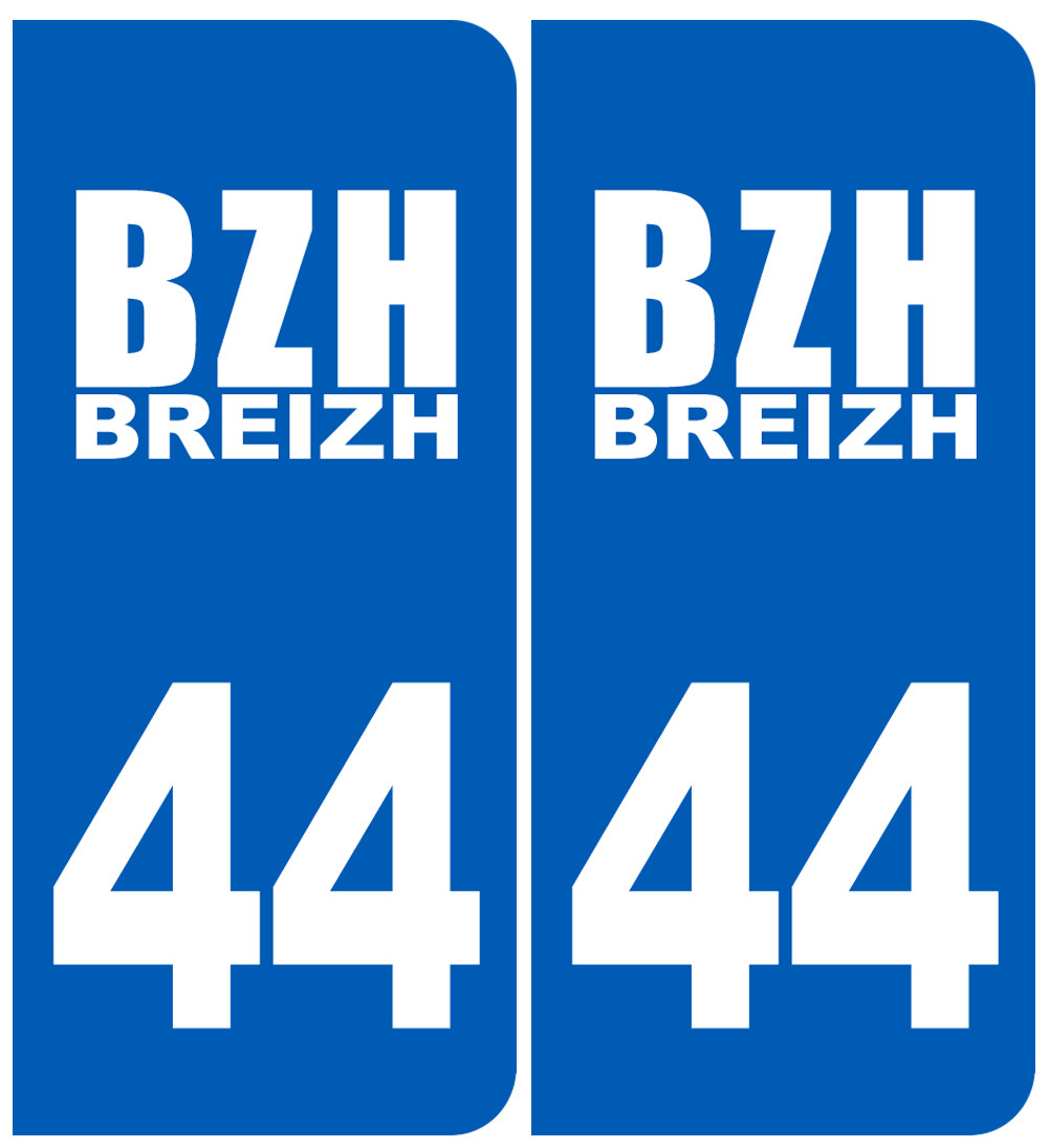 immatriculation 44 BZH - Sticker/autocollant