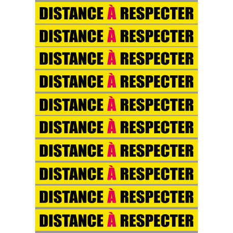 Distance à respecter - 10 unités - 20x2.5cm - Sticker/autocollant