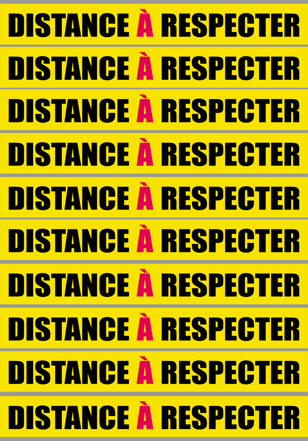 Distance à respecter - 10 unités - 20x2.5cm - Sticker/autocollant