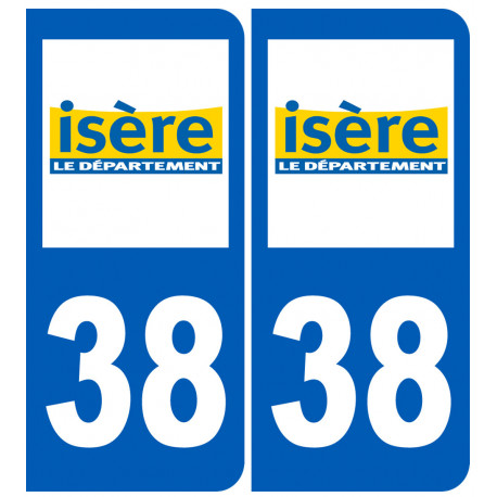 immatriculation 38 (Isère) - Sticker/autocollant