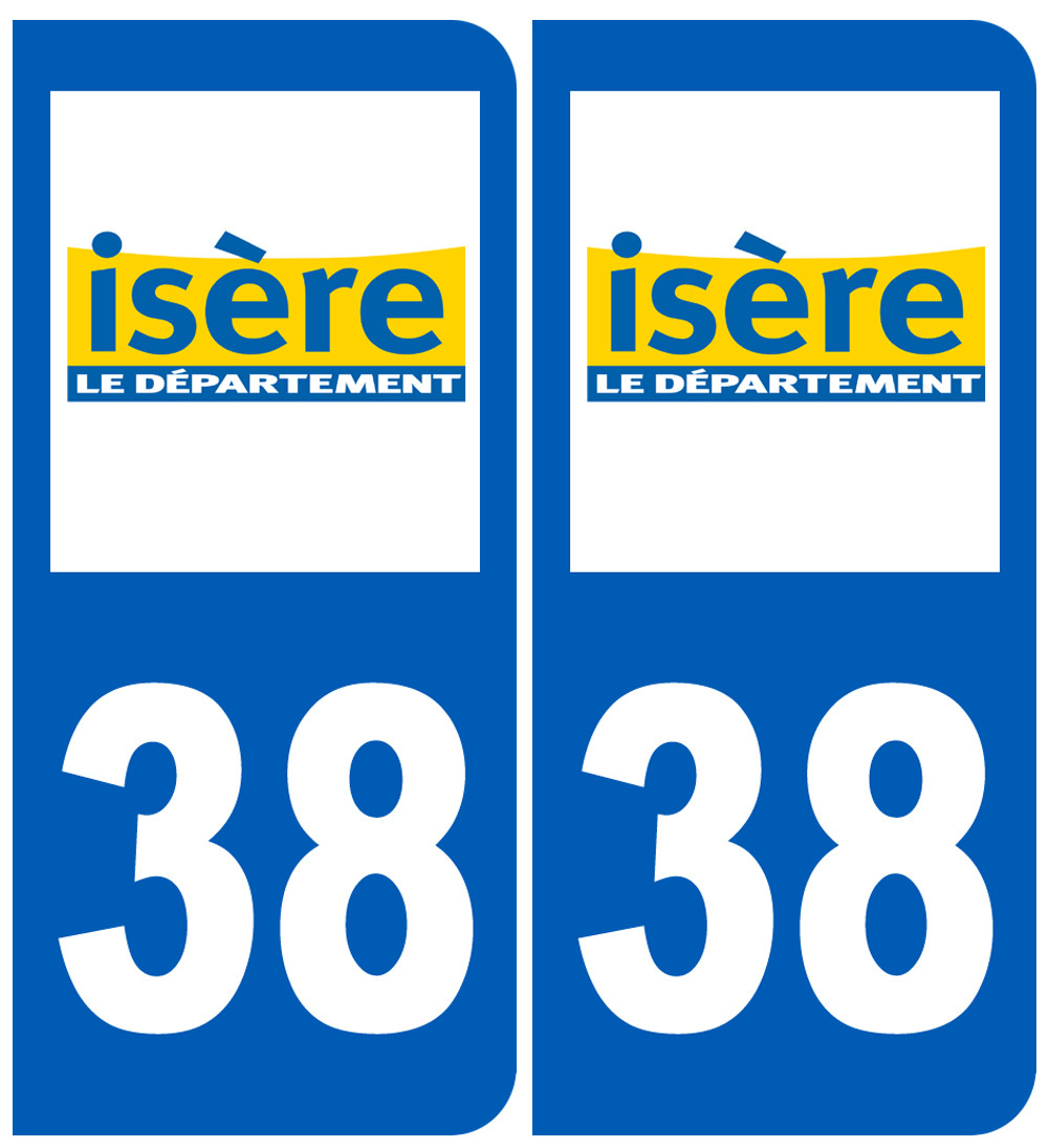 immatriculation 38 (Isère) - Sticker/autocollant