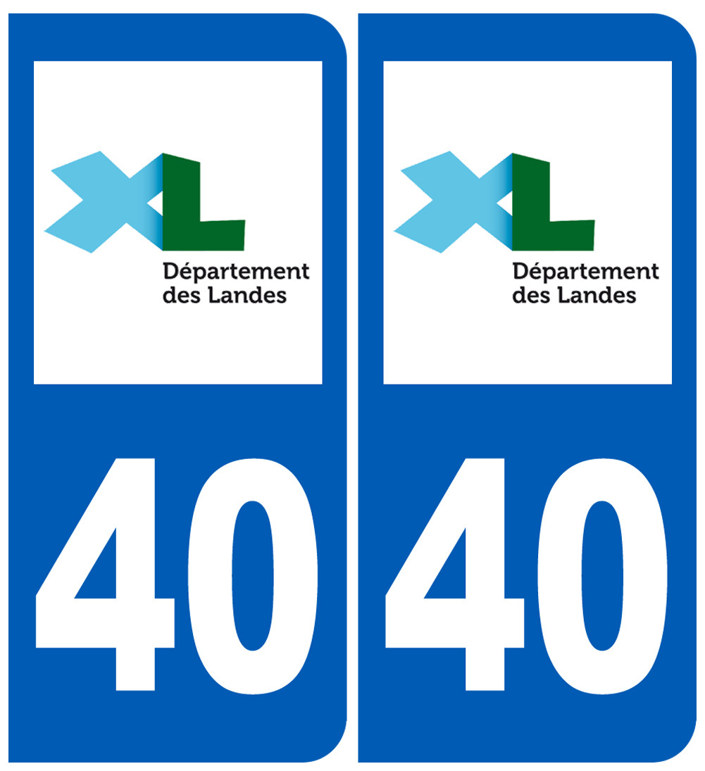 immatriculation 40 (Landes) - Sticker/autocollant