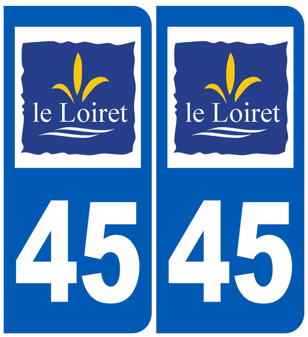 immatriculation 45 (Loiret) - Sticker/autocollant