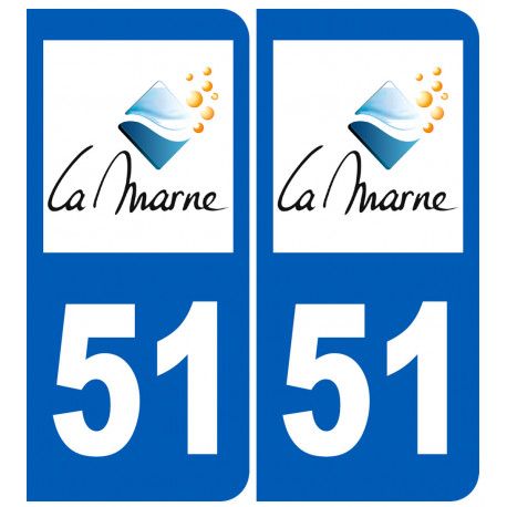 immatriculation 51 (Marne) - Sticker/autocollant