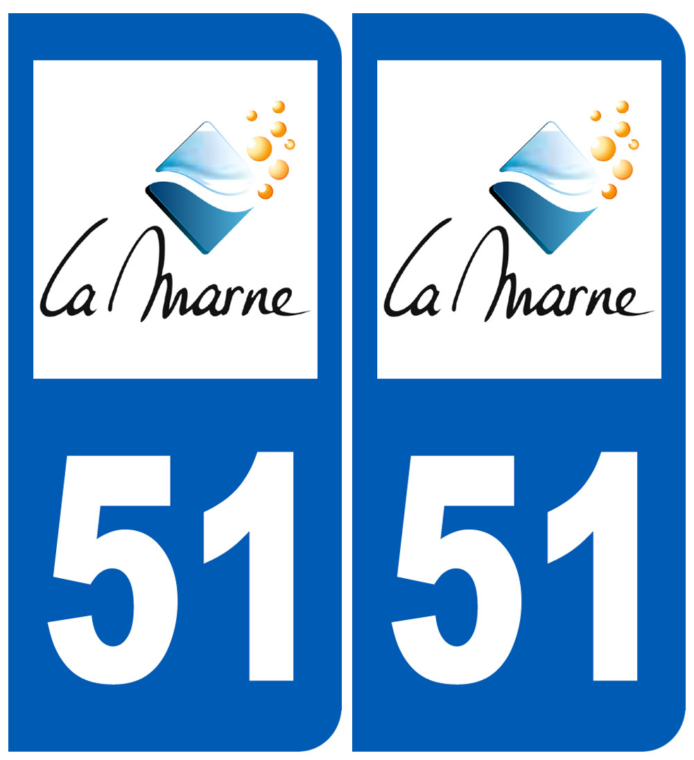 immatriculation 51 (Marne) - Sticker/autocollant