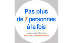 Pas plus de 7 personnes à la fois - 15cm - Sticker/autocollant