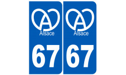 immatriculation 67 (Bas-Rhin) Alsace - Sticker/autocollant