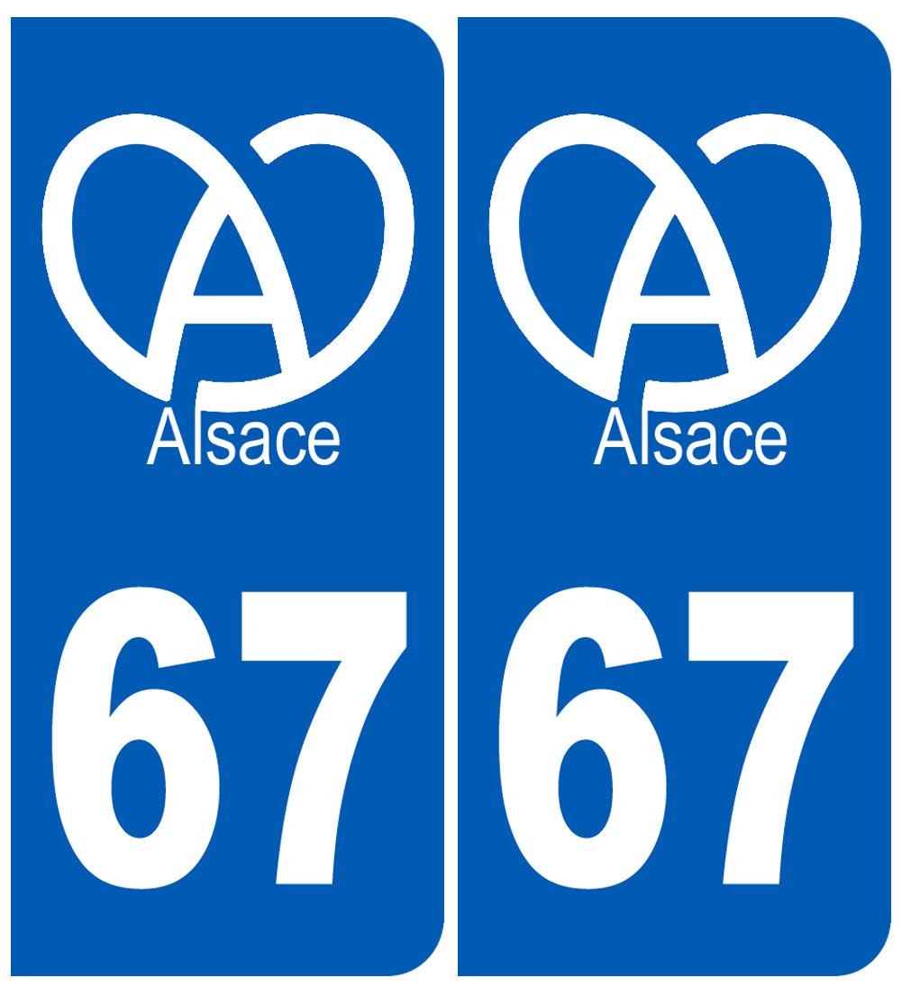 immatriculation 67 (Bas-Rhin) Alsace - Sticker/autocollant