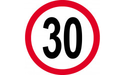 Disque de vitesse 30km/h rouge - 15cm - Sticker/autocollant