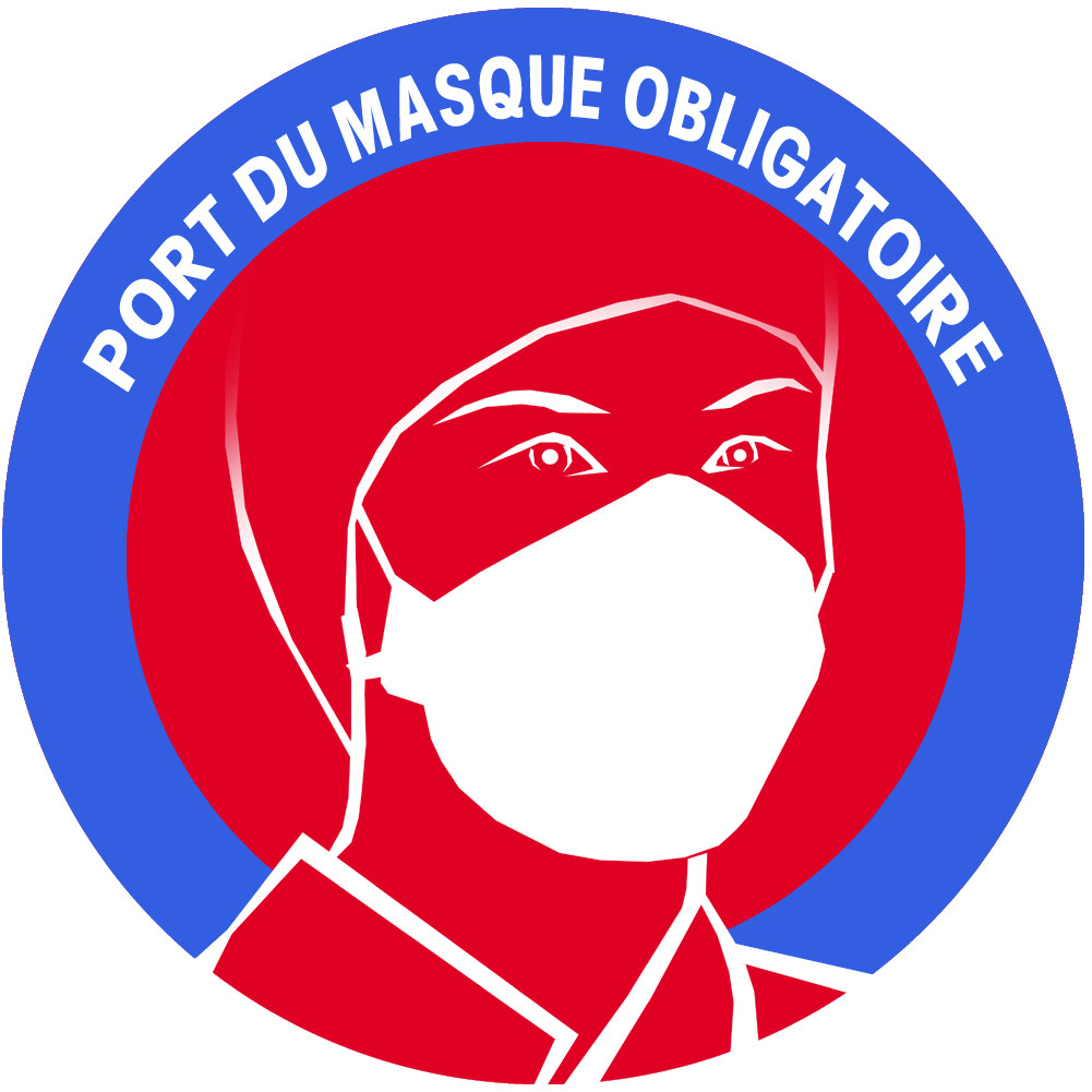 Port Du Masque Obligatoire 5cm Sticker Autocollant Stickers Express