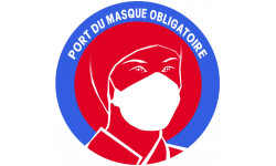 Port du masque obligatoire (20cm) - Sticker/autocollant