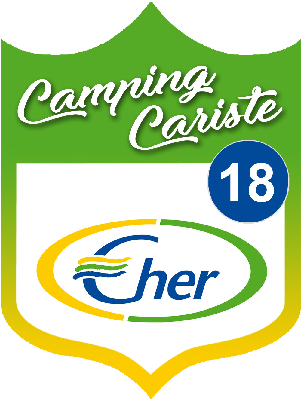 Campingcariste Cher 18 - 10x7.5cm - Sticker/autocollant