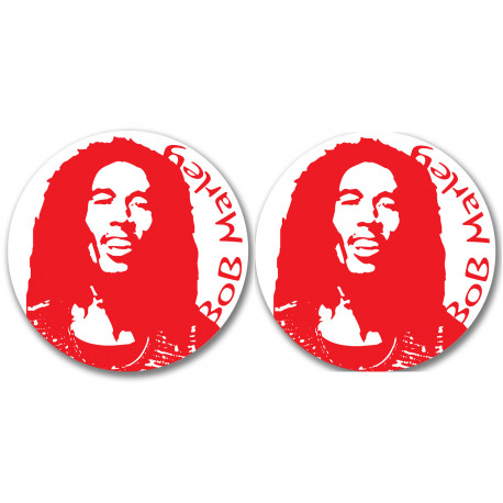 Bob Marley (2 stickers de 10cm) - Sticker/autocollant