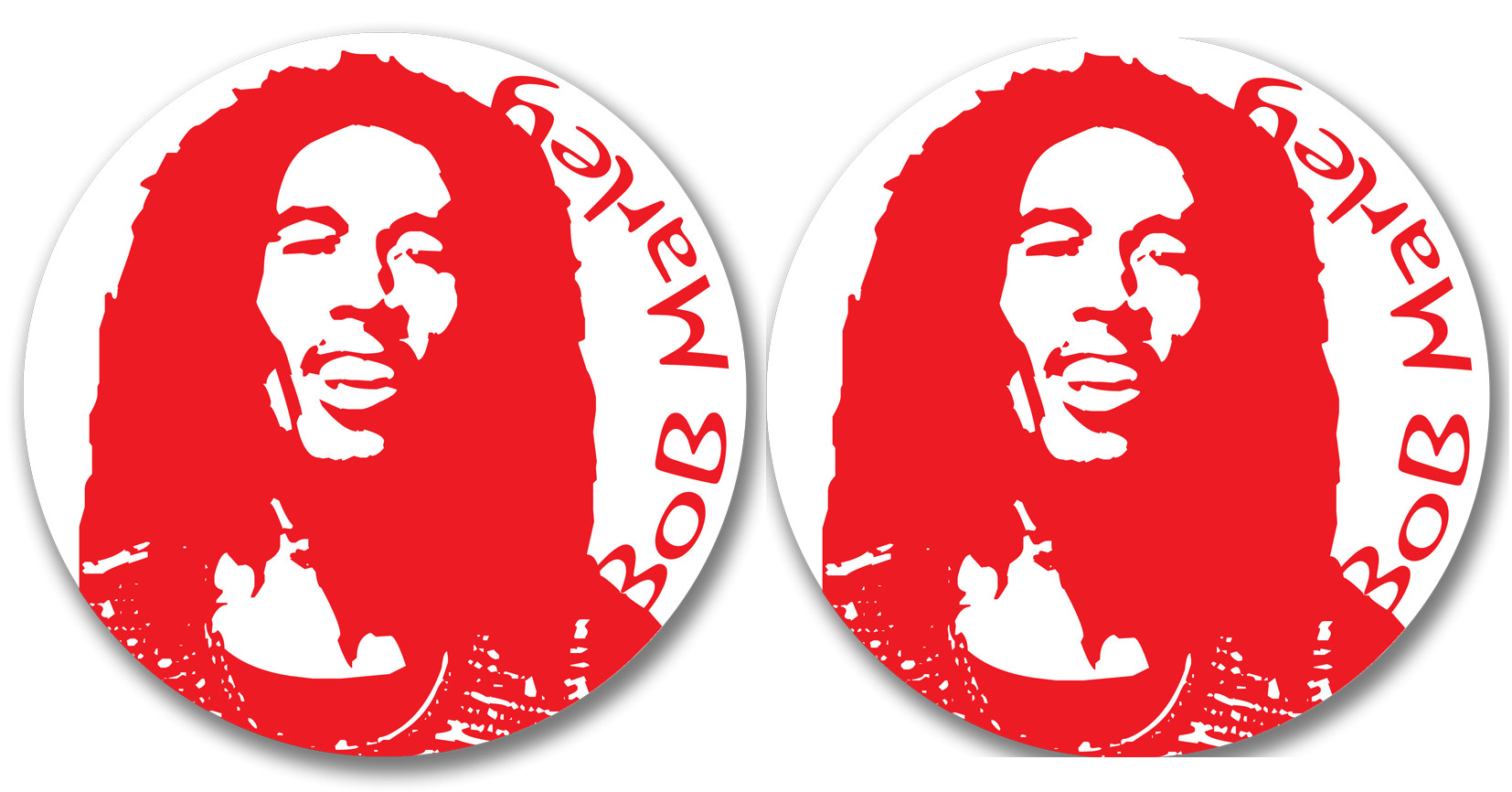 Bob Marley (2 stickers de 10cm) - Sticker/autocollant