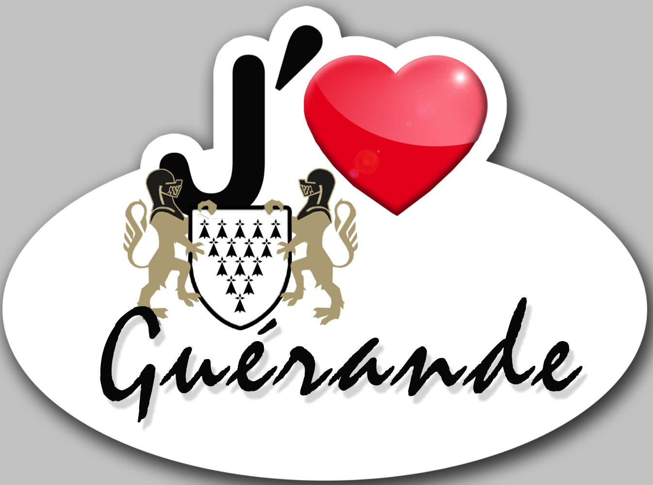 j'aime Guérande - 15x11cm - Sticker/autocollant