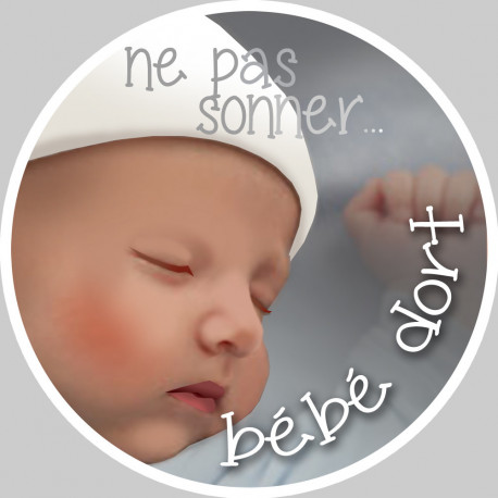 bébé dort ne pas sonner - 15cm - Sticker/autocollant