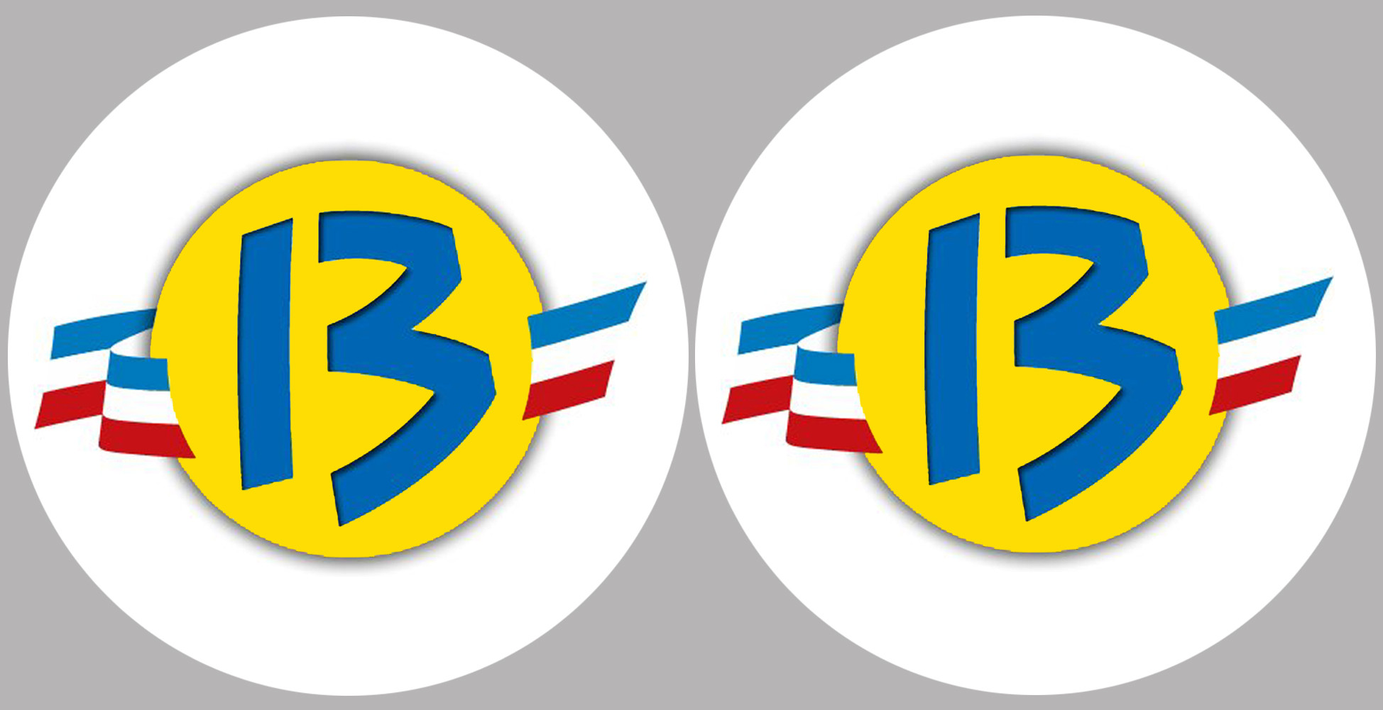 Département Les Bouches du Rhône 13  - 2 logos de 10cm - Sticker/autocollant