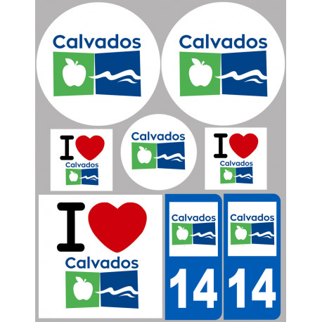 Calvados - 8 autocollants variés - Sticker/autocollant