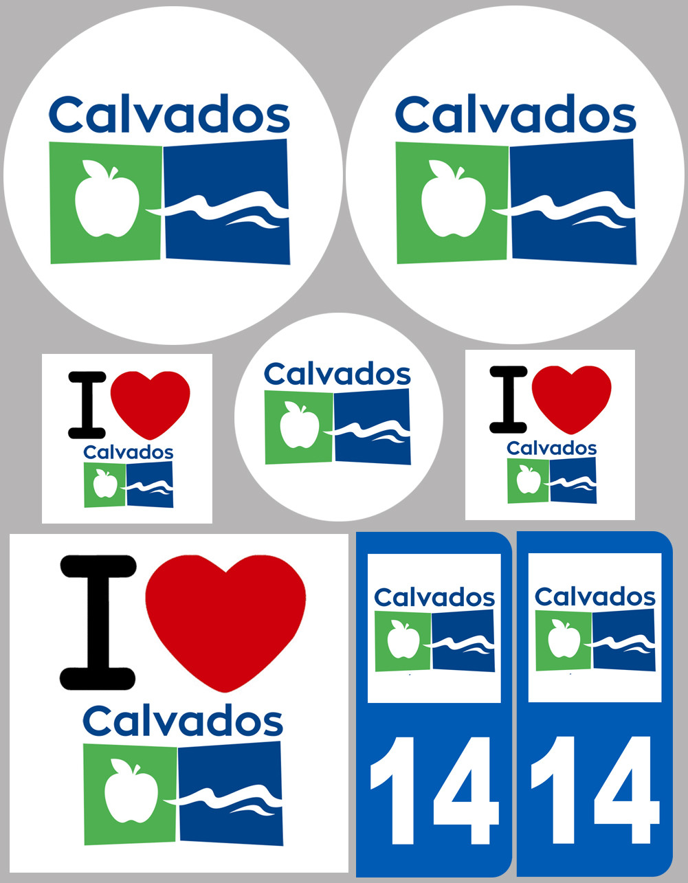 Calvados - 8 autocollants variés - Sticker/autocollant