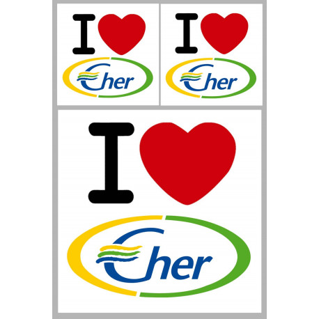 Cher (18) - 1fois 10cm - 2fois 5cm - Sticker/autocollant