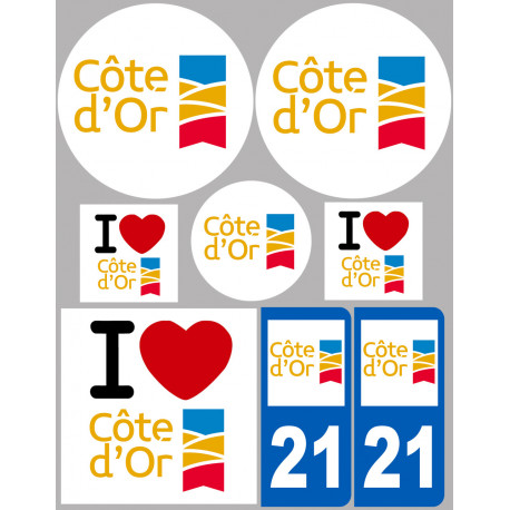 Côte d'Or - 8 autocollants variés - Sticker/autocollant