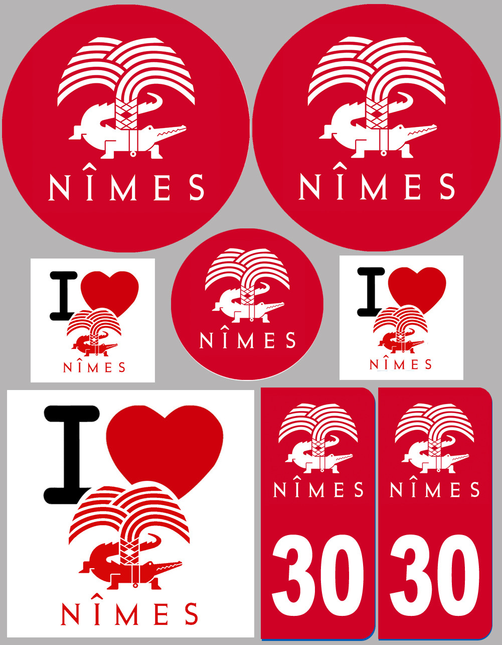 Nîmes (8 autocollants variés) - Sticker/autocollant